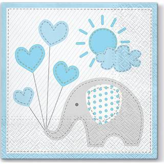 Windsor mønstrede servietter 33x33 cm 20-pak - lyseblå (På lager i butik)