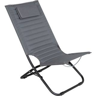 Campingstol foldbar grå/sort 51 x 74 x 74 cm - Sunlife