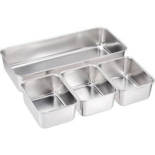3 rektangulære krydderibeholdere med låg - 328 x 147 x 63 mm