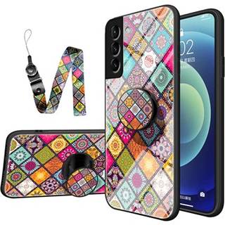 Checkered Pattern Samsung Galaxy S22 5G Hybrid Cover - Farverig Mandala