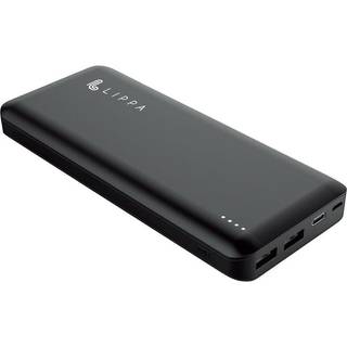 Lippa 65W Power Bank 26.800 mAh - 2 x USB-A - 1 x USB-C - Sort