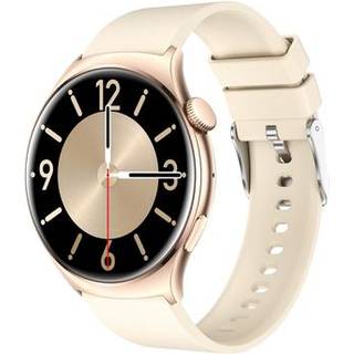QX10 1,43 AMOLED-skærm Bluetooth-opkald Sundhedsovervågning Smart Watch - Beige / Guld