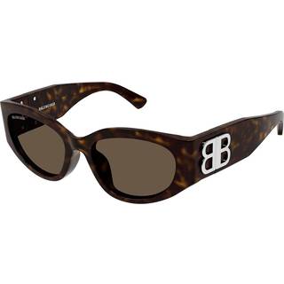 Balenciaga Kvinde BB0324SK 003 Solbriller Acetat Havana Brun Rund