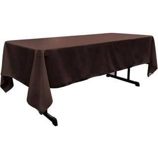 LA Linned Polyester Poplin Rectangular Tabline 60 by 120-tommer brun