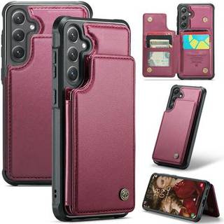 Samsung Galaxy S24+ Caseme C22 Cover med RFID-kortpung - Rød