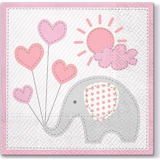 Windsor mønstrede servietter 33x33 cm 20-pak - lyserød (På lager i butik)