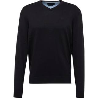 bugatti Herren Pullover schwarz unifarben
