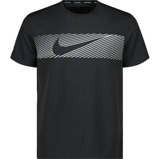 Kortærmet Nike Miler Flash Dri-FIT UV-løbeoverdel til mænd - sort - XXL