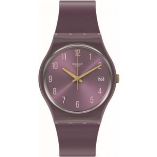 Swatch Gent Pearlypurple Quartz Purple Dial Purple Silicone Strap Unisex Watch GV403