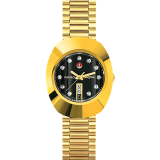 Rado R12413613 Diastar Original Sort/Gul guldtonet stål Ø35 mm