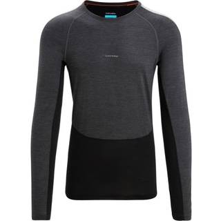 Icebreaker Men's 125 Zoneknit™ Long Sleeve Crewe Jet Heather/Black/Metro Heather, JET HTHR/BLK/METRO H/CB, XXL