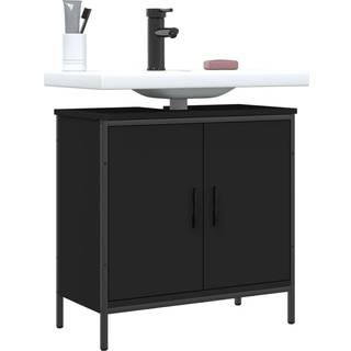 Underskab Til Vask Konstrueret Træ - Sort / 60 x 30 x 60 cm