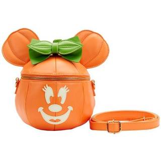 Loungefly Disney Glow Face Pumpkin Minnie Figural CrossBody Bag Orange