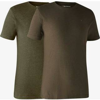Basis 2-pak T-shirt - Adventure Grøn Mel/Brun Leaf - Deerhunter
