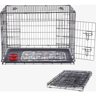 Arebos® hundebur hvalpekasse L foldbar transportkasse til hunde Inkl. hyggetæppe og drikkeskål