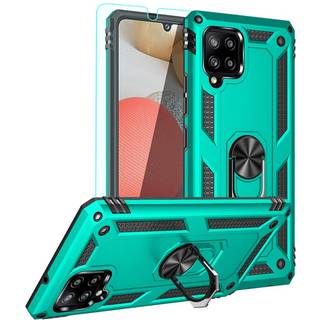 YZOK FOR GALAXY A42 5G CASE SAMSUNG A42 5G Sag med HD Screen Protector [Milit?r klasse] Ring Bilmontering Kickstand Hybrid Hard PC Soft TPU Shock