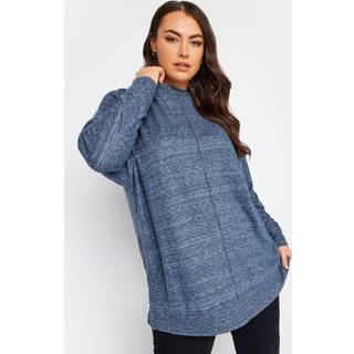 Yours Curve Yours Curve Blue Front Seam Soft Touch Jumper