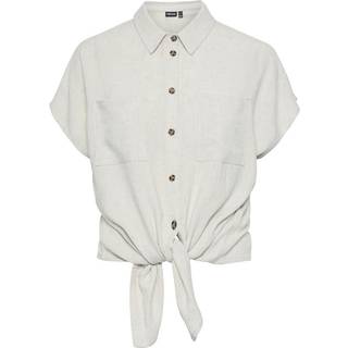 Pieces Pcvinsty Linen Tie Shirt Oatmeal XS