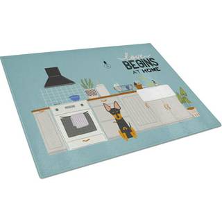 Caroline's Treasures CK7813LCB Engelsk Toy Terrier Kitchen Scene Glass Cutting Board Stor dekorativt tempereret glas Køkkenskæring og serveringsp