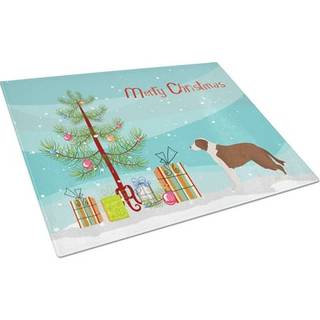 Caroline's Treasures CK3807LCB Borador Christmas Tree Glass Cutting Board Stor dekorativt tempereret glas køkkenskæring og serveringsplade i stor