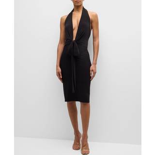 Norma Kamali Tie-detail halterneck minidress - black - M