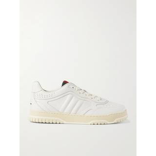 Gucci - Re-Web Webbing-Trimmed Leather Sneakers - Men - White - UK 6
