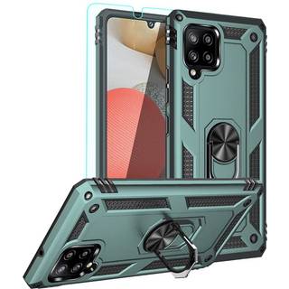 Yzok til Galaxy A42 5G Case A42 5G Case med HD Screen Protector [Milit?r Kvalitet] Ring Bilmontering Kickstand Hybrid Hard PC Soft TPU Shockproof