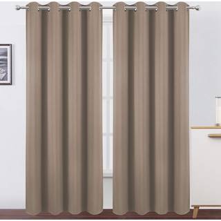 Lemomo cappuccino termisk m?rkl?gningsgardiner/52 x 95 tommer/s?t med 2 paneler v?relse m?rkere gardiner til sovev?relse