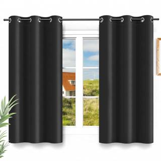 Enkel deluxe 2 paneler Sæt blackout -vinduesgardin til soveværelse stue gårdhave skydedør 63 tommer Drop termisk isoleret grommet gardiner gardin