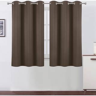 Lemomo Chocolate Brown Blackout Gardiner 38 x 54 tommer l?ngde/s?t med 2 gardinpaneler/termisk isoleret v?relse m?rkere m?rkl?gningsgardiner til