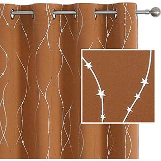 Smil Weaver Christmas Blackout Gardiner 96 tommer lange 2 paneler til stue gr?skar gulrum m?rkere gardinstjerne udskrivning design st?j Reduceren