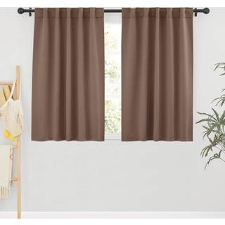 RYB Home Farmhouse Curtains Blackout - Light Block Thermal isolerede gardiner til k?kkengardin Cafe Bar Sovev?relse med rygfanen Top alsidig h?ng