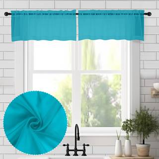 ChyHomenyc Sheer Valances til Windows 2 -stykker 42WX14L inches Lille valance til stue Soveværelsesstudie Vaskeri Kælderstang Lomme Voile Valance