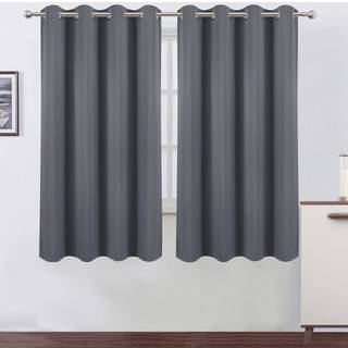 Lemomo Gray Blackout Gardiner 52 x 63 tommer/gr? gardiner s?t med 2 paneler/v?relse m?rkningsgardiner til sovev?relse termisk isoleret drape