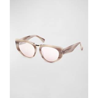 Max Mara Kvinde MM0093 BRIDGE1 60G Solbriller Acetat Beige Brun Cat Eye Normal