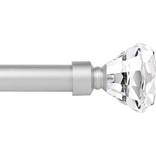Knobelite 1 Pack 1-tommer diameter Enkeltvinduesbehandlingsgardinstang Krystal Finial Home Gardinst?nger 22-tommer til 42-tommer justerbar (1,8-3