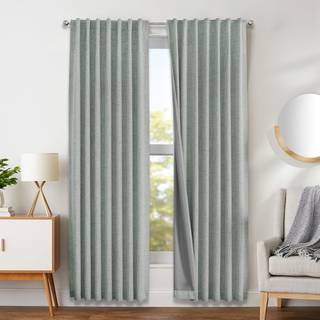 Joydeco 100% mørklægningsgardiner 120 tommer lange naturlige linnedrapes 2 paneler sæt burg til soveværelse stue sort ud mørkningsgardin termisk