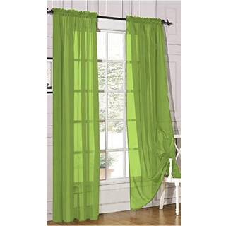 Jasmine linned 2 stykker ren luksusgardinpanel s?t til k?kkenbund 84 tommer lang variation af farver (kalk)