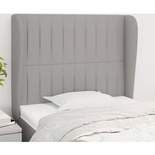 Sengegavl Med Kanter Stof - Lysegrå / 93 x 23 x 118/128 cm