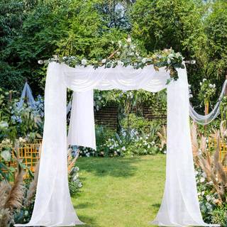 Chyhomenyc Ekstra lange hvide rene gardiner 144 tommer 2 paneler sæt gennemskinnelig baggrundsvindue tørklæde gardiner til baldakin seng/bryllup/