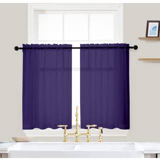 Ovzme lilla k?kken rene gardiner 36 tommer lange korte k?kkenvindue behandling Solid sheers cafe gardiner badev?relse voil