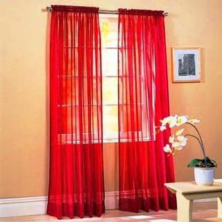 Sapphire Home Window Sheer Curtain - 2 paneler Vindue gardiner wrod lomme voil