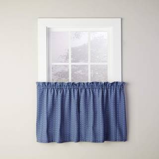 SKL Home Hopscotch Window Curtain 24 """" (L) Tier Pair Denim