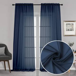 Chyhomenyc Ekstra lang ren vinduesgardinpaneler 120 tommer 2 stkstang Lommer holdbar blød rørende baggrundsgardiner Vinduebehandling til stue/bon