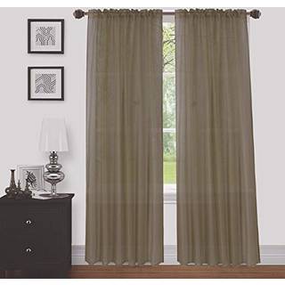 SAPPHIRE HJEM 2 Paneler Vindue Sheer Curtains 54 x 95 tommer (108 TOTAL WIDDE) VOILE PANELLER TIL BEDROOM LEVER ROOD ROD POCK DECORATIVE CURTAINS