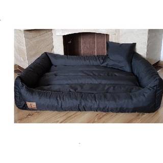 XXL hundeseng, vandafvisende og vaskbar, kunstlæder, 120 x 90 cm, sort