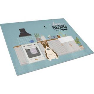 Caroline's Treasures CK7840LCB Dark Brindle Bull Terrier Kitchen Scene Glass Cutting Board Stor dekorativt tempereret glas Køkkenskæring og serve