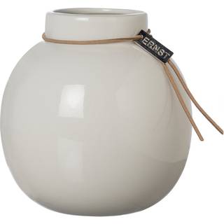 ERNST Ernst glaseret vase hvid Ø22 cm