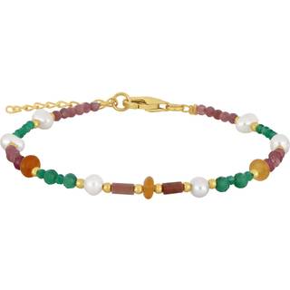 Nordahl Jewellery Ice52 armbånd i forgyldt med perler og farvede sten