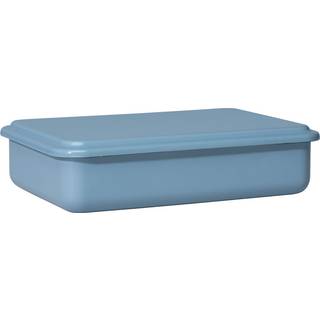Riess Service + Store Vorratsbehälter medium / niedrig Heidelbeerblau - Emaille - Blau
